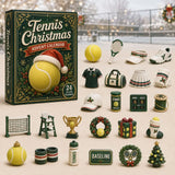 Tennis Christmas Advent Calendar 2026 with tennis-themed acrylic ornament designs